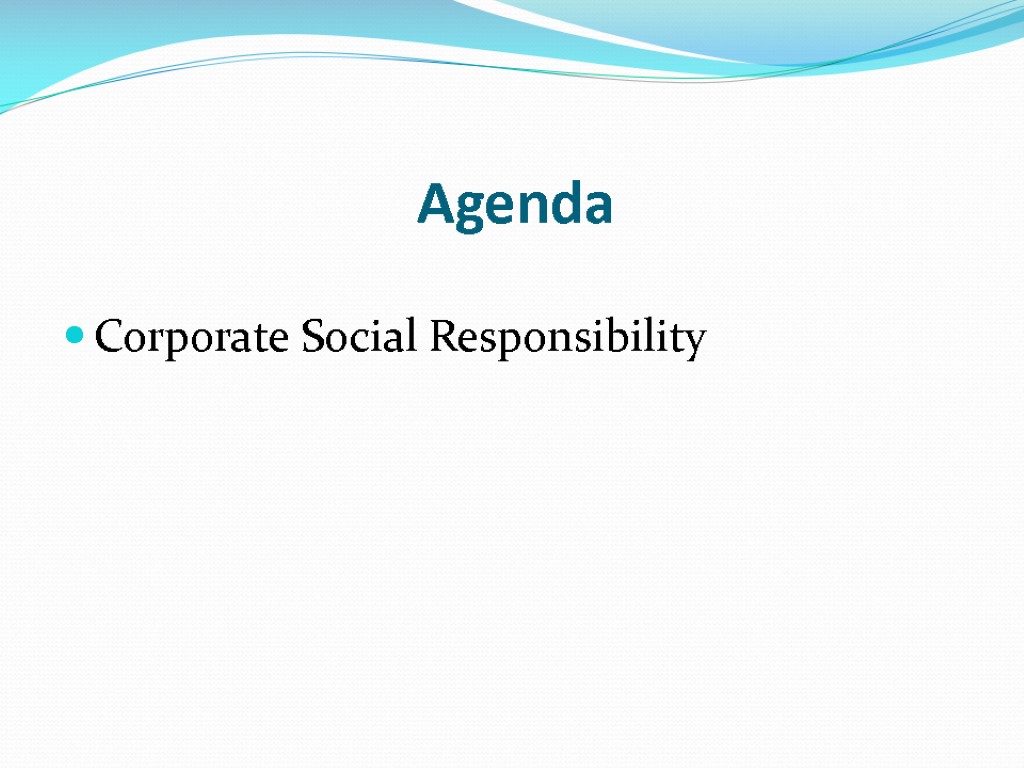 Agenda Corporate Social Responsibility